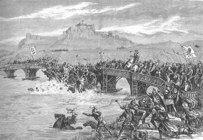The battle of Stirling bridge, fought on September 11, AD 1297.