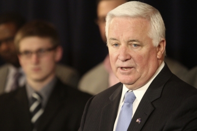 Pennsylvania Governor Tom Corbett speaks at a news conference in this file photo.