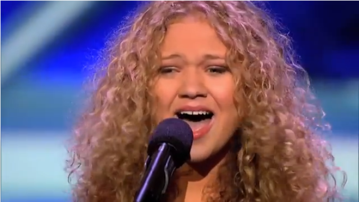 Rion Page, 13, performs on X-Factor USA last Wednesday.