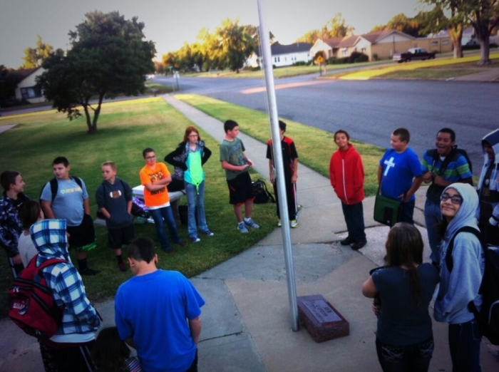 'Had a great turn out for Watonga Middle School this morning for #syatp,' tweeted @staginny, Sept. 25, 2013.