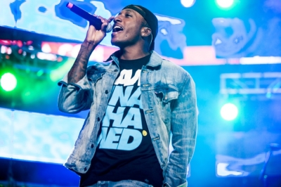 Christian rapper Lecrae performs at Harvest America in Philadelphia, Sept. 28, 2013.