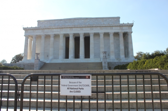 Lincoln Memorial during the government shutdown, Washington, D.C., Oct. 2, 2013.