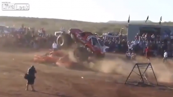 A monster truck hits a crowd at a Mexico airshow, killing 8 and injuring 79 others.