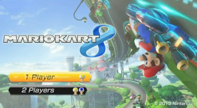 Mario Kart 8 title screen.