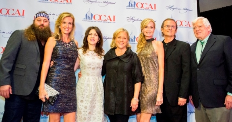 Duck Dynasty's Willie and Korie Robertson, New Orleans Saints Owner Rita Benson LeBlanc and actress Deborra-lee Furness were among those nominated for the Congressional Coalition on Adoption Institute's Angels in Adoption during the 15th annual awards gala in Washington, D.C. on Oct. 9, 2013. The Robertsons were nominated by Sen. Mary Landrieu (D-La.) center; Rep. Jim McDermott (D-Wash.) is on the right.
