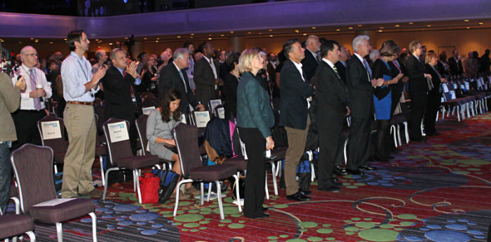 Christian pastors, ministry leaders, and professionals gathered at the Marriott Marquis Thursday, Oct. 10, 2013, in New York City for the fourth annual Movement Day.