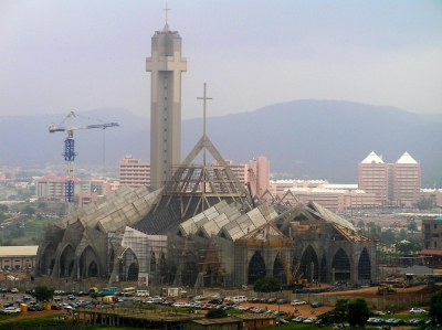 Construction on the National Church of Abuja, in the capital of Nigeria, in 2005.