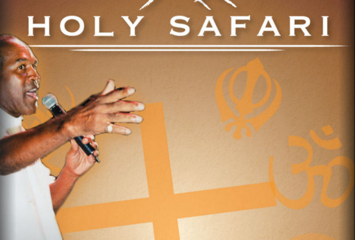 A partial screen grab of a poster promoting O.J. Simpson's 'Holy Safari'.
