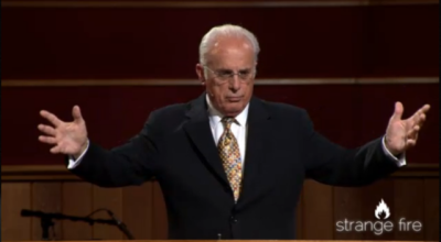 The Rev. John MacArthur wrapping up the Strange Fire conference at Grace Community Church in Sun Valley, Calif., that was attended by more than 3,000 people and viewed online in more than 127 countries. The three-day conference ended on Oct. 18, 2013.