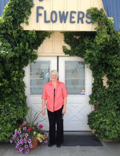 Barronelle Stutzman, owner of Arlene's Flowers, poses for a photo outside of her Richland, Washington, floral shop.
