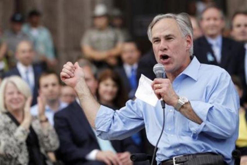 Texas Attorney General Greg Abbott speaks during an anti-abortion rally at the State Capitol in Austin, Texas, July 8, 2013.