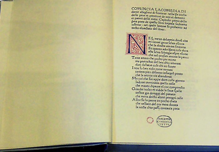 A photo of the Italian version of the Divine Comedy.