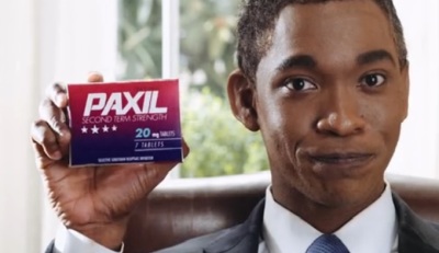 'SNL' cast member Jay Pharaoh as Obama for a mock commercial advertising Paxil, an anti-depressant.