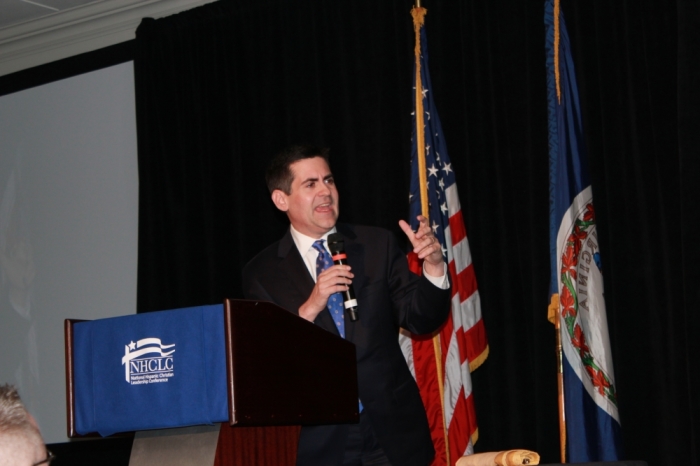 Russell Moore, president of the Southern Baptist Ethics & Religious Liberty Commission, denouncing Christian Satanism at the National Hispanic Christian Leadership Coalition Justice Summit in Washington, DC.