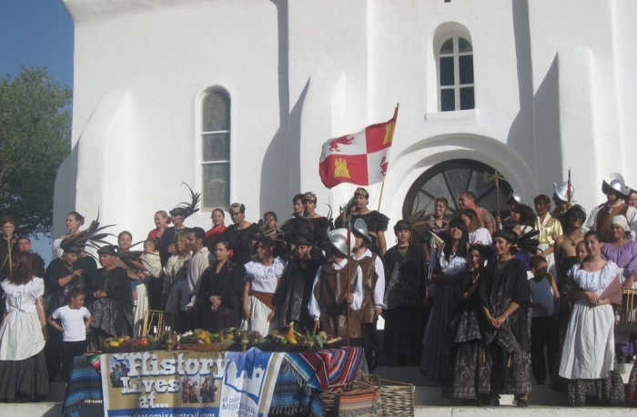 Historical reenactors in 2011 honoring what is believed to be the first Thanksgiving in North America, when Spanish Conquistadors celebrated the occasion in 1598 at modern day San Eliazario, Texas.