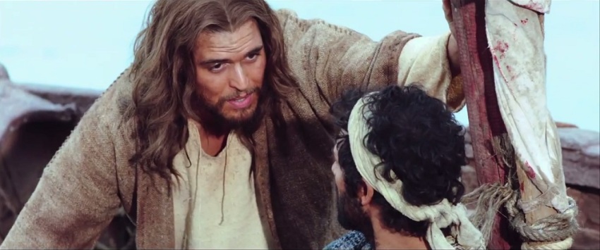 With footage from the 2013 "The Bible" miniseries, "Son of God" is a standalone feature film about the life of Jesus, played by Diogo Morgado.