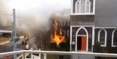 Ocean City authorities confirmed a man whose clothes were on fire ran into St. Paul's By-The-Sea Episcopal Church food pantry, killing himself and the church's pastor.