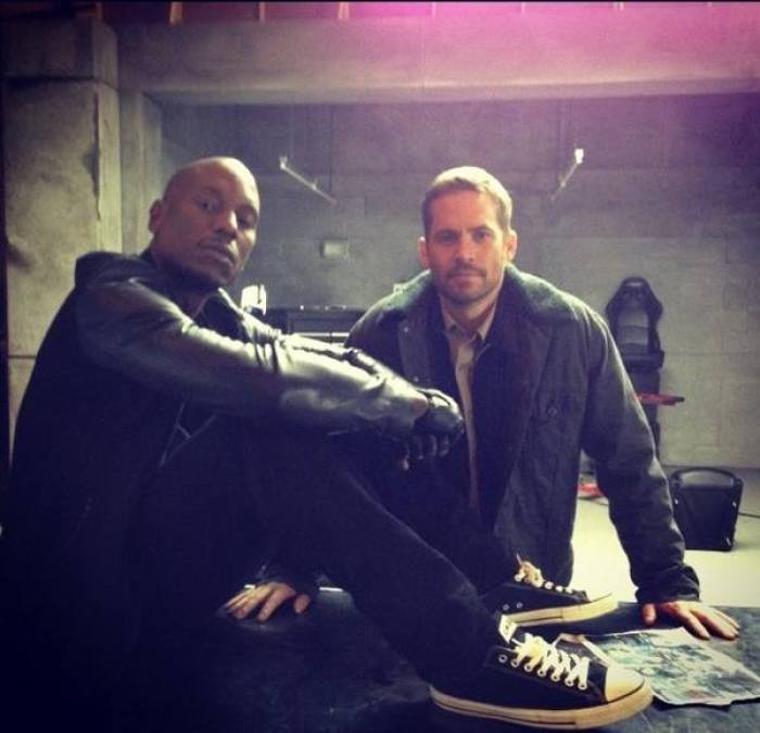 Actor and singer Tyrese Gibson (l) with his friend and fellow co-star of the 'Fast & Furious' movie franchise, the late Paul Walker who died in a car crash on Saturday Nov. 30, 2013.