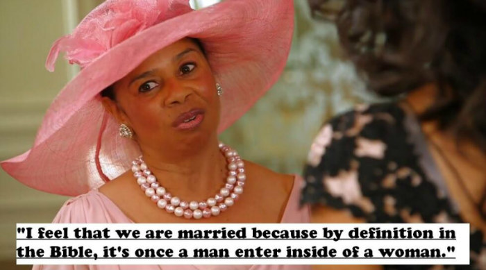Lavette Gibson reacts to Dominique's comment on the Biblical definition of 'marriage.'