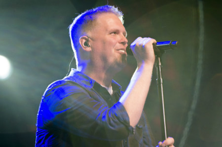 Bart Millard of MercyMe performs on stage at "A Night of Celebration in NYC with David Jeremiah & Friends" at Madison Square Garden on Thursday, Dec. 5, 2013.