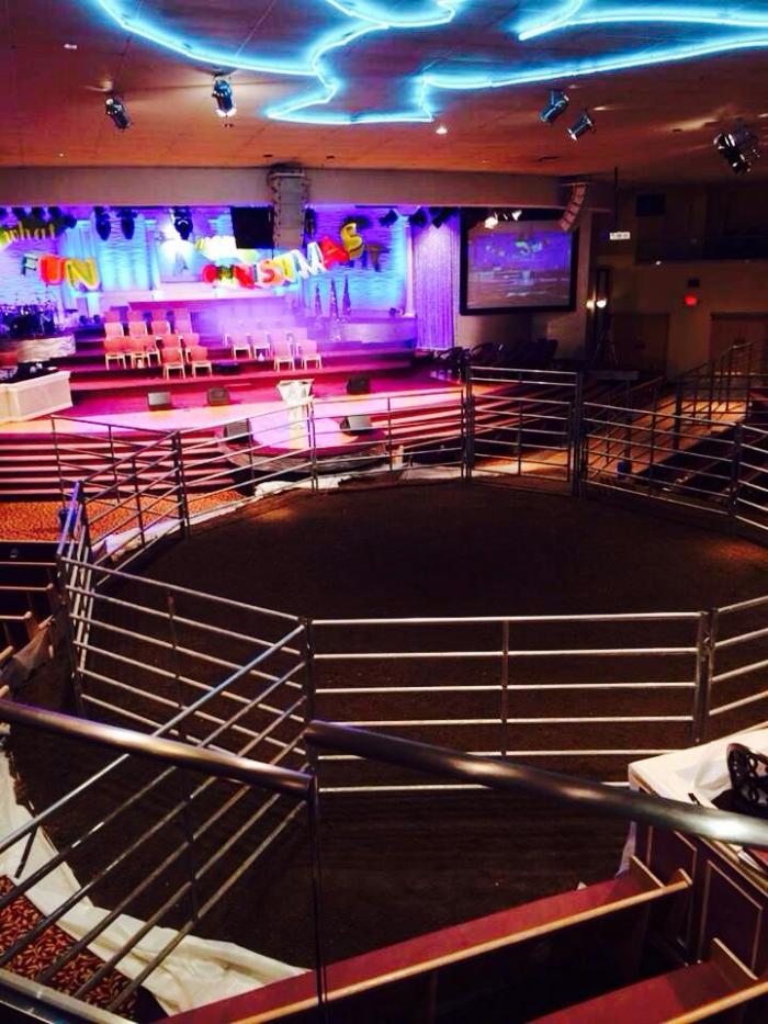 Solid Rock Church reconfigured its sanctuary to allow enough space for the horse and its rider.