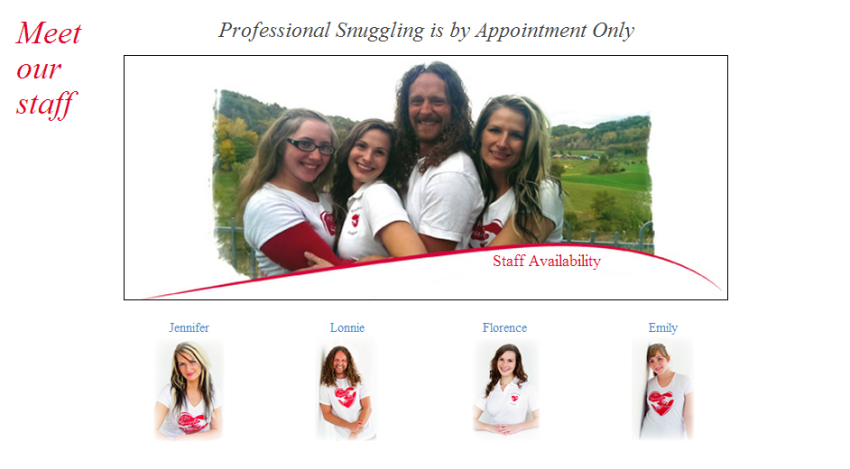 Professional snugglers from the now defunct The Snuggle House in Madison, Wis.