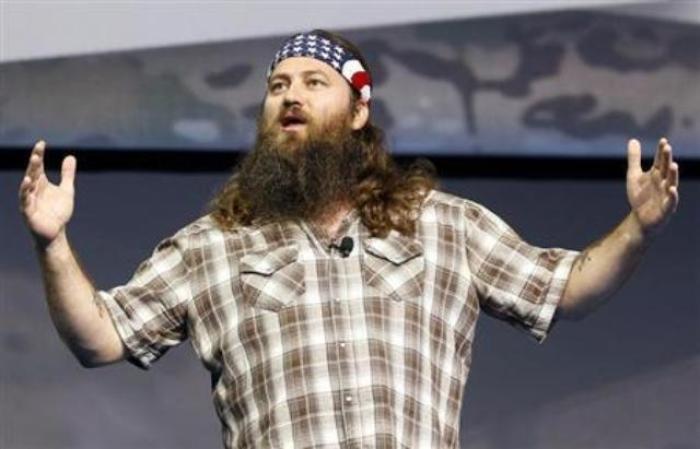 Willie Robertson of the reality television show 'Duck Dynasty' speak at the Walmart Stores, U.S. associates meeting in Fayetteville, Ark., June 5, 2013.