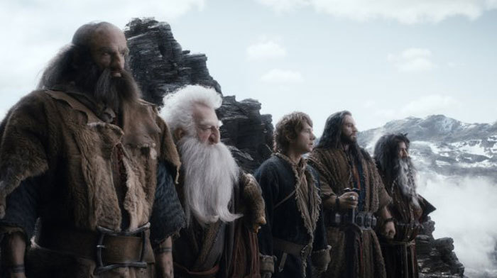 Still of Martin Freeman, Peter Hambleton, William Kircher, Sylvester McCoy and Ken Stott in The Hobbit: The Desolation of Smaug (2013)