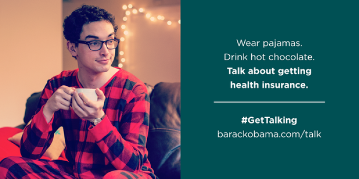 BarackObama.com, @BarackObama twitter photo encouraging supporters to talk about health insurance over the holidays. Posted Dec. 17, 2013. Available: https://twitter.com/BarackObama/status/413079861922508800/photo/1