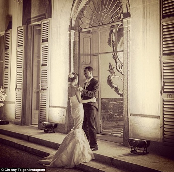 Chrissie Teigen shared a photo from her wedding.