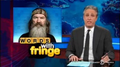Jon Stewart discusses 'Duck Dynasty' on 'The Daily Show' on Dec. 19, 2013.