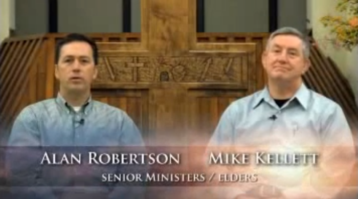 Alan Robertson (l) and Pastor Mike Kellet (r).