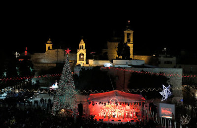 A general view shows Manger Square, near the Church of Nativity, the site revered as the birthplace of Jesus, during Christmas celebrations in the West Bank town of Bethlehem December 24, 2013.
