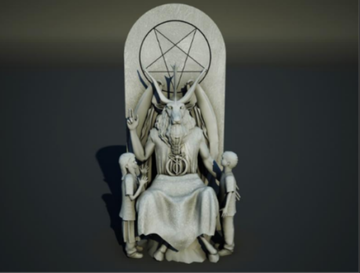 The Satanic Temple has submitted designs for its sculpture to be erected on the grounds of the Oklahoma Capitol in Oklahoma City, Okla., Jan. 6, 2014.