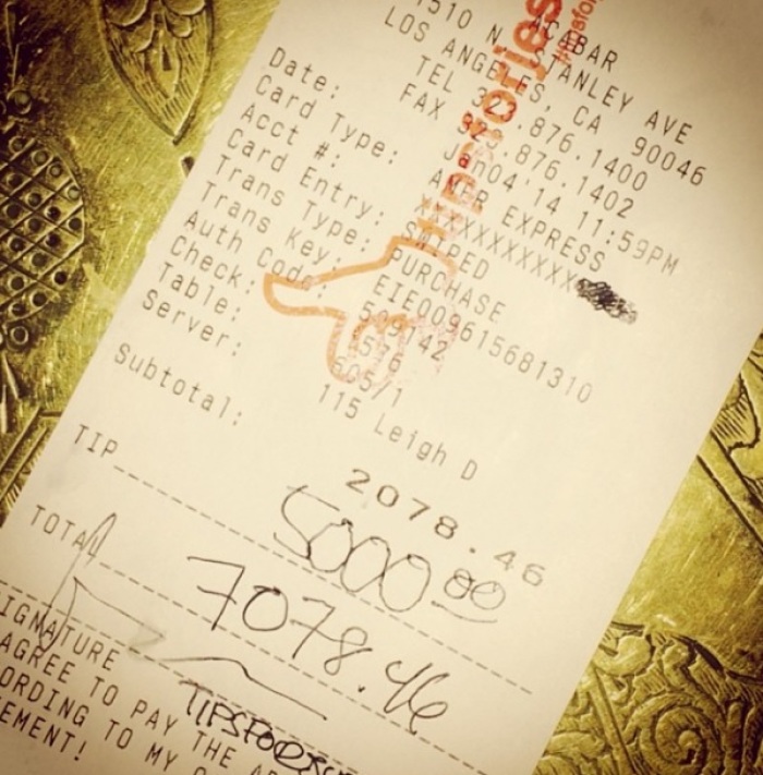 Dallard's tip receipt
