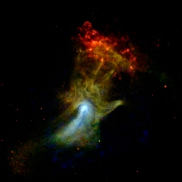 An image from a NASA telescope, dubbed the 'hand of God.'