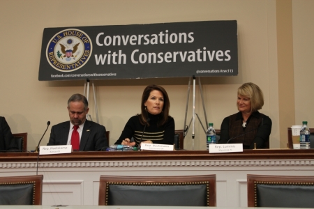 Representative Michele Bachmann (R-MINN) speaks about Obamacare at the Heritage Foundation's