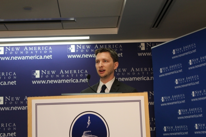 Marc Goldwein, senior policy director at the Committee for a Responsible Federal Budget, discusses the current state of the national debt in a panel on morality and the debt in Washington, DC on Thursday.