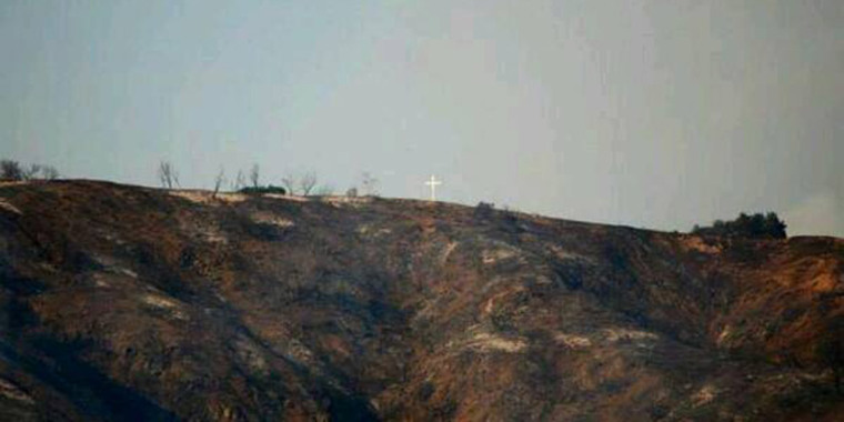 Cross Erected By Students Statue Of Jesus Survive Southern California
