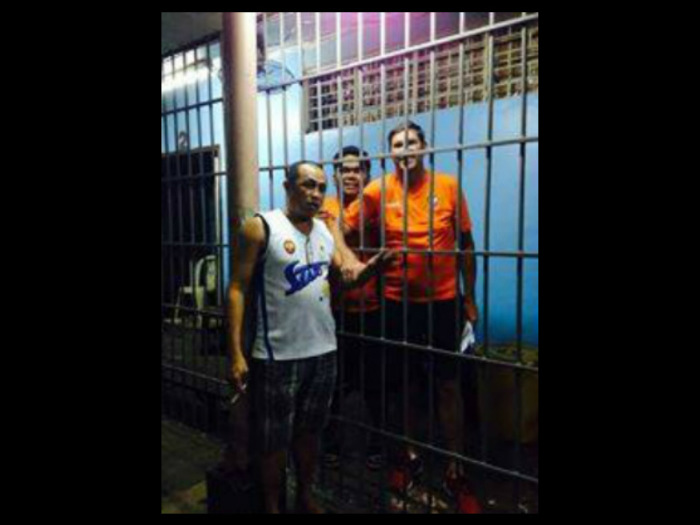 U.S. Christian pastor and missionary Tom Randall is seen in jail in the Philippines in this public Facebook photo shared online Jan. 16, 2014.