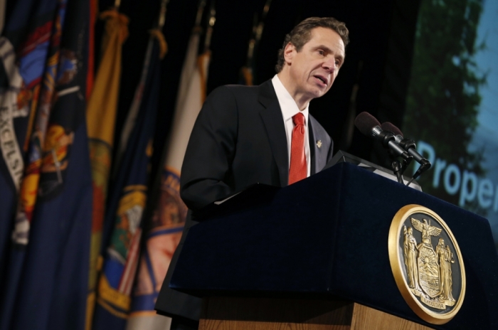 New York State Governor Andrew Cuomo delivers his fourth State of the State address from the New York State Capitol in Albany, New York, January 8, 2014.