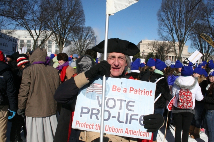 George Washington of Mount Vernon, Va., at the March for Life, Washington, D.C., Jan. 22, 2014.