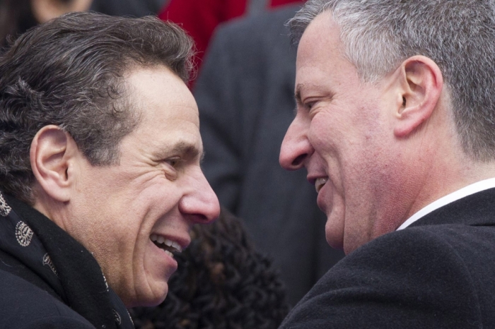 Democrats, New York State Gov. Andrew Cuomo (l) and Mayor of New York City, Bill de Blasio (r).