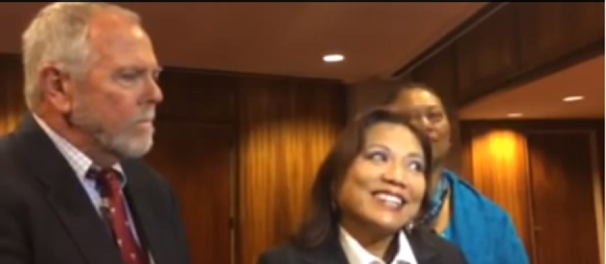 Democrat Hawaii House Majority Floor Leader Rida Cabanilla presents her bill to legalize production and export of marijuana from Hawaii, to balance the state budget. She declared that Hawaii has "the best marijuana in the world." Left - Representative Richard Creagan, who is also a medical doctor, supports the idea of a working group. Right - Representative Faye Hanohano supports many forms of legalizing marijuana.