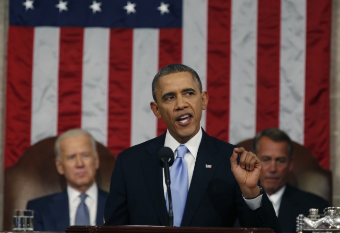 U.S. President Barack Obama delivers his State of the Union speech on Capitol Hill in Washington January 28, 2014.