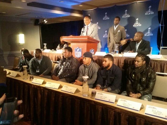 Super Bowl Gospel Celebration: Press Conference. Rev. Jesse Jackson says opening prayer