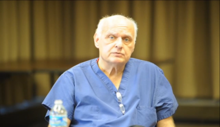 Dr. Zenko Hrynkiw describes his six-mile walk from Brookwood Hospital in Homewood to Trinity Medical Center in Birmingham, Ala., on Jan. 28 to perform life-saving brain surgery during the height of a snowstorm that caused havoc across the south, during a press conference on Jan. 31, 2014.