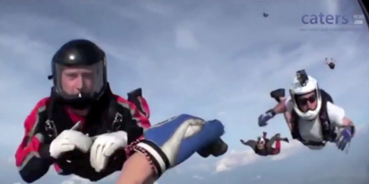 Dramatic Mid Air Rescue Saves Unconscious Skydiver Captured On Helmet