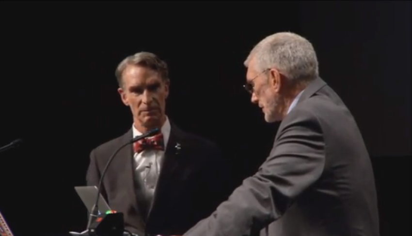 Ken Ham, founding president and CEO of Answers in Genesis, went head-to-head with Bill Nye, known popularly as "The Science Guy" for his scientific kids show, at The Creation Museum Tuesday night.