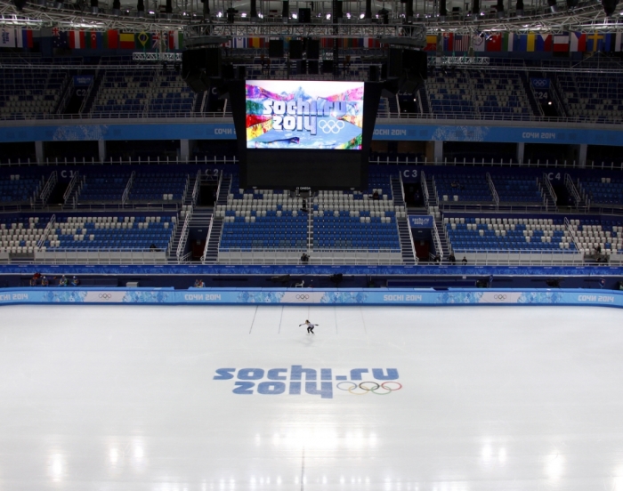 Iceberg Skating Palace is shown on February 6, 2014 ahead of the 2014 Sochi Winter Olympics.